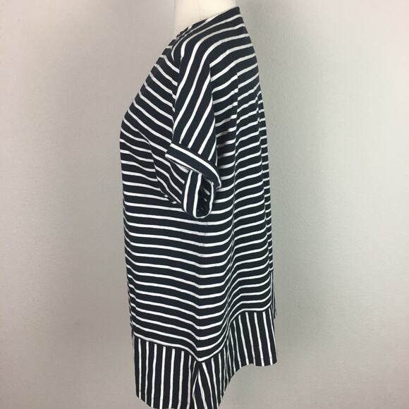 Soft Surroundings Black & White Stripe Short Sleeve Tee Medium - Picture 4 of 7